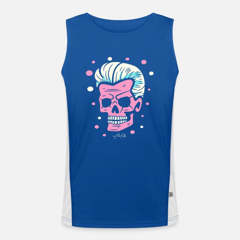 Pop-Farben-Kunst, Eine Boomer-Schädel-Party Funktionelles Kontrast-Tank Top für Männer 