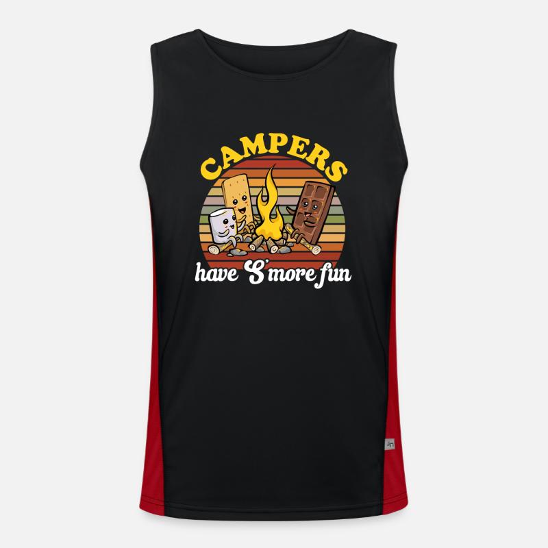 S'more Lagerfeuer Marshmallow Camping Funktionelles Kontrast-Tank Top für Männer 
