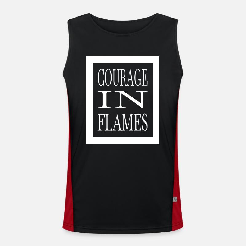 Daring Deeds Fire Safety Determination - Men's Functional Contrast Tank Top  - black/red