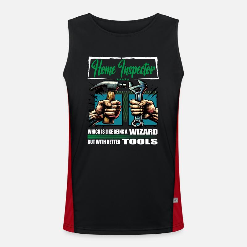 Home inspector Profession Saying Worker Men's Functional Contrast Tank Top 