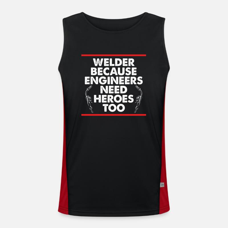 Engineers need welding heroes - Men's Functional Contrast Tank Top  - black/red