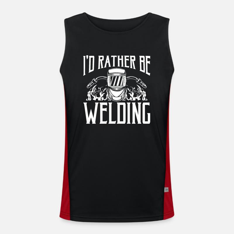 I'd rather weld helmet Men's Functional Contrast Tank Top 