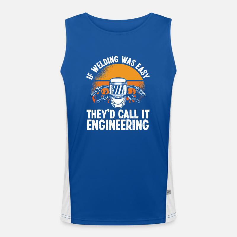 When Welding Was Easy Retro Sun Men's Functional Contrast Tank Top 