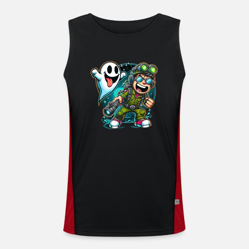 Paranormal Research Halloween Ghost Hunter Men's Functional Contrast Tank Top 