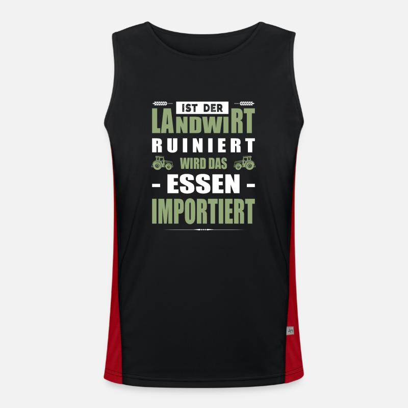 Landwirt Ruiniert Wird Das Essen Importiert Bauer Funktionelles Kontrast-Tank Top für Männer 