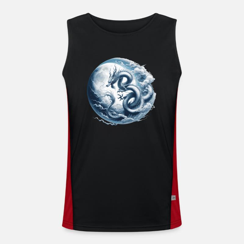 Drachenmond Chinesisches Drachen-Tierkreiszeichen Funktionelles Kontrast-Tank Top für Männer 