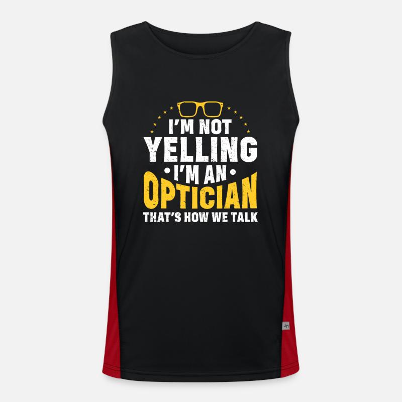 Optometrist Optiker Optometrie Funktionelles Kontrast-Tank Top für Männer 