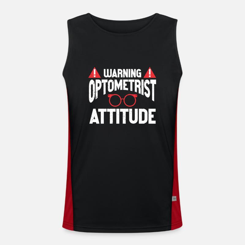 Optometrist Optiker Optometrie Funktionelles Kontrast-Tank Top für Männer 