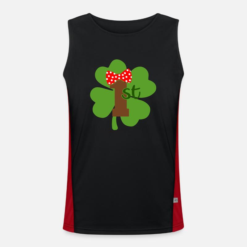 St Patricks Day Accessoires Ireland Shamrock Deko Funktionelles Kontrast-Tank Top für Männer 