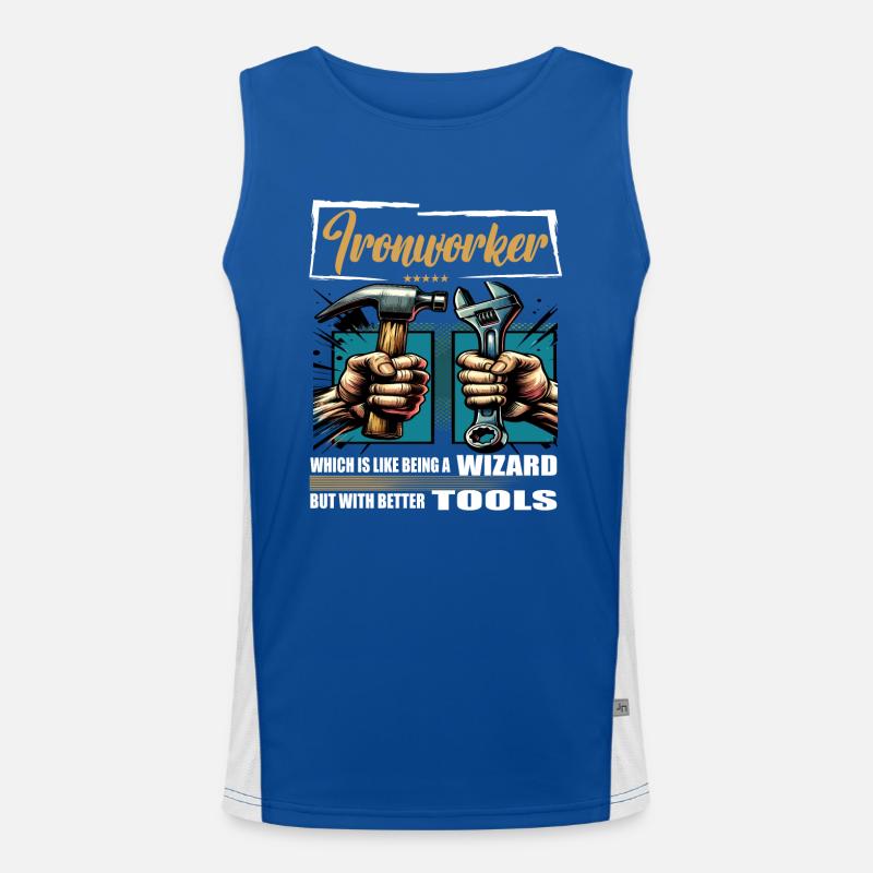 Ironworker Profession Saying Worker Men's Functional Contrast Tank Top 