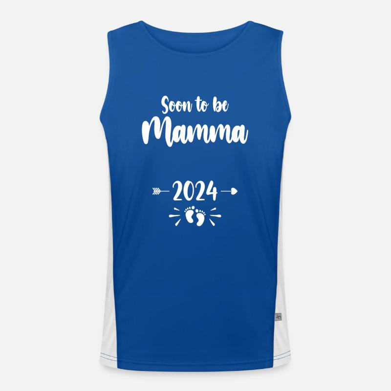 Mama wird bald Mutter 2024 Mutter schwangere Kinder Mot Funktionelles Kontrast-Tank Top für Männer 