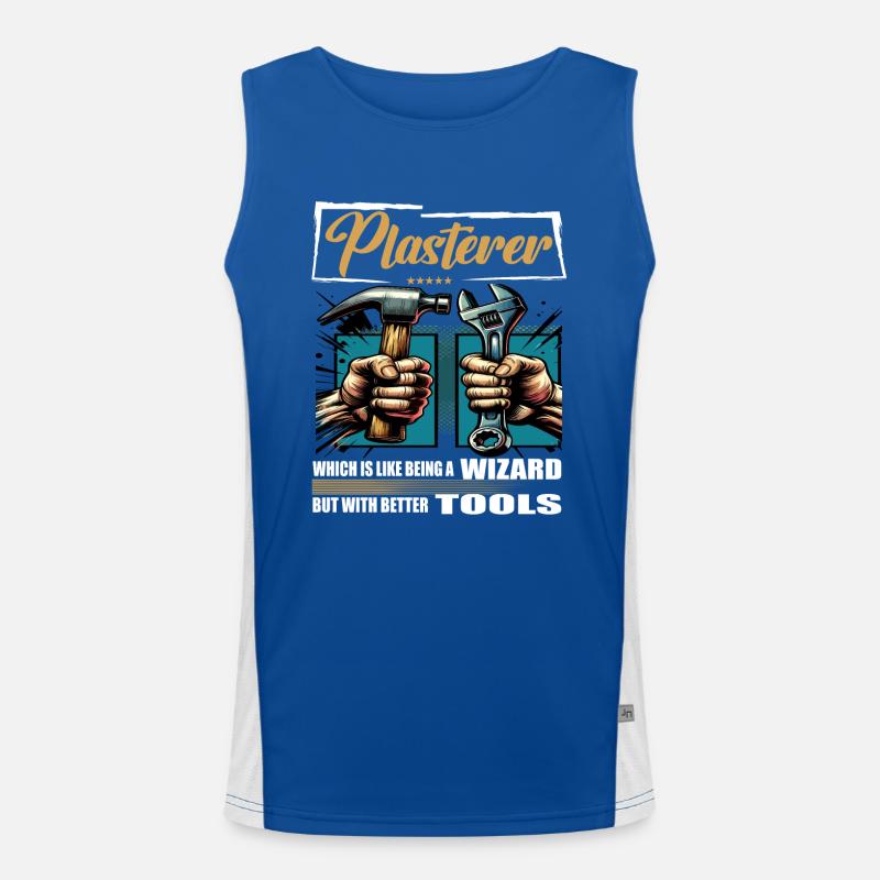 Plasterer Profession Saying Worker Men's Functional Contrast Tank Top 