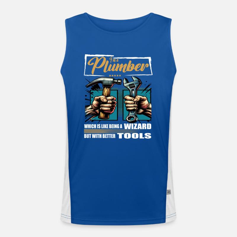 Plumber Beruf Spruch Arbeiter Funktionelles Kontrast-Tank Top für Männer 