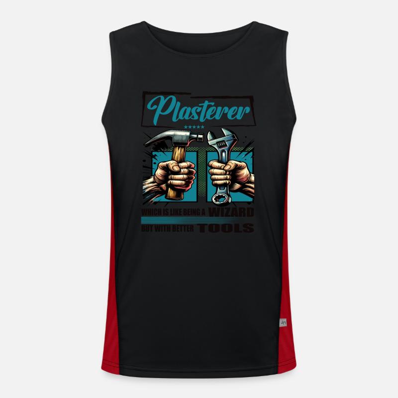 Plasterer Profession Saying Worker Men's Functional Contrast Tank Top 