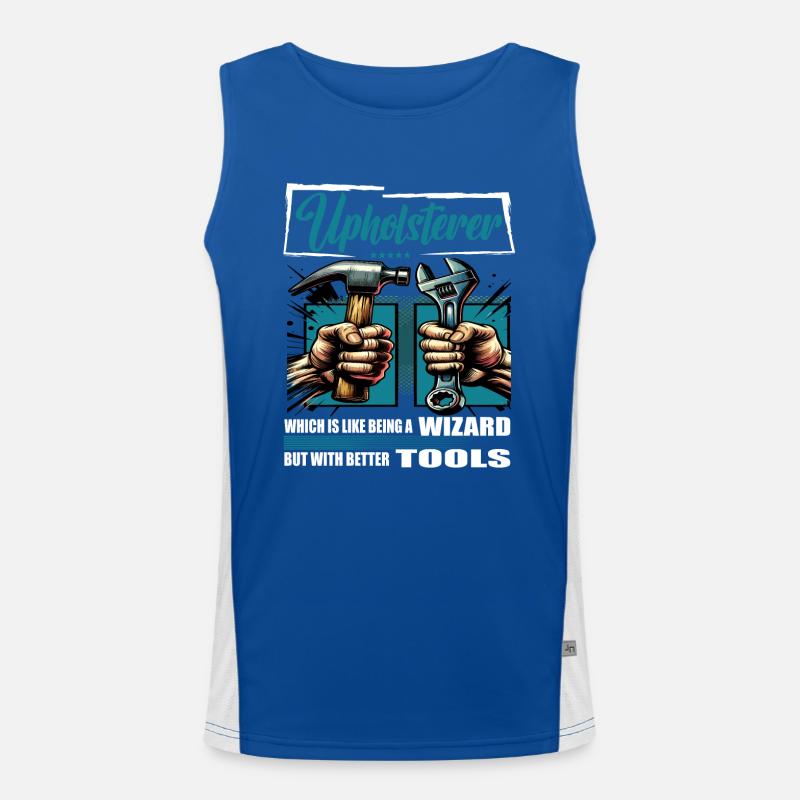 Upholsterer Beruf Spruch Arbeiter Funktionelles Kontrast-Tank Top für Männer 