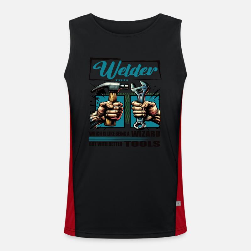 Upholsterer Profession Saying Worker - Men's Functional Contrast Tank Top - black/red