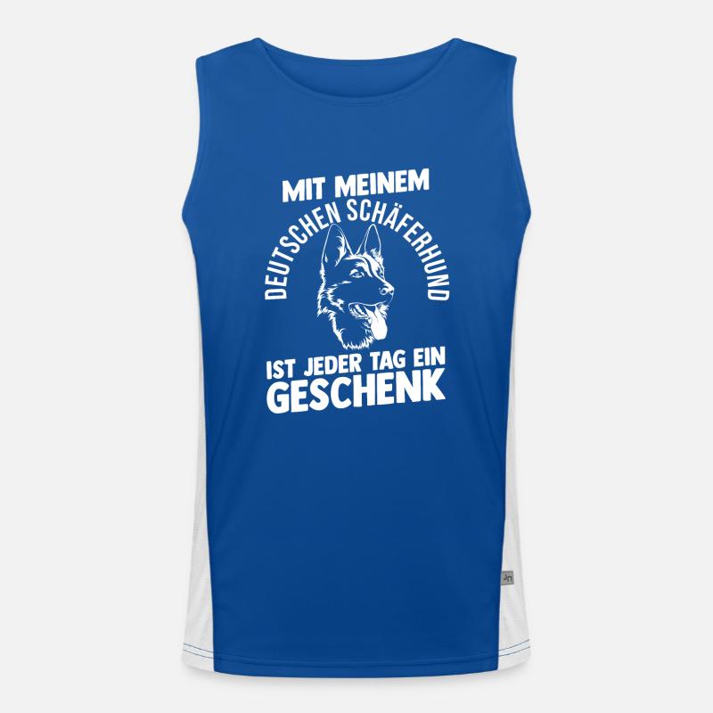 Hund Deutscher Schäferhund Funktionelles Kontrast-Tank Top für Männer 