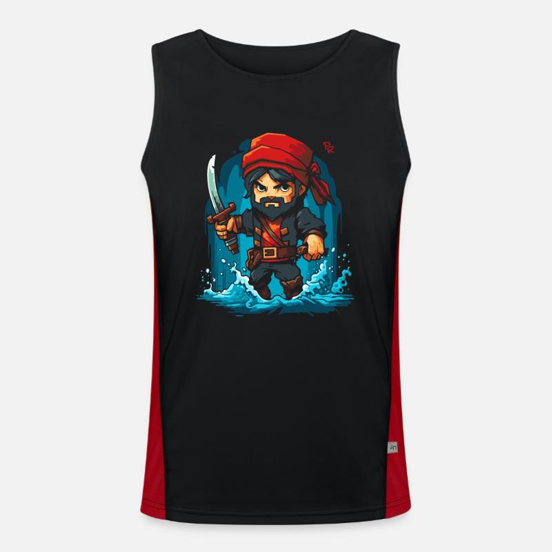 Petit pirate pixel mignon Débardeur respirant contrasté Homme 