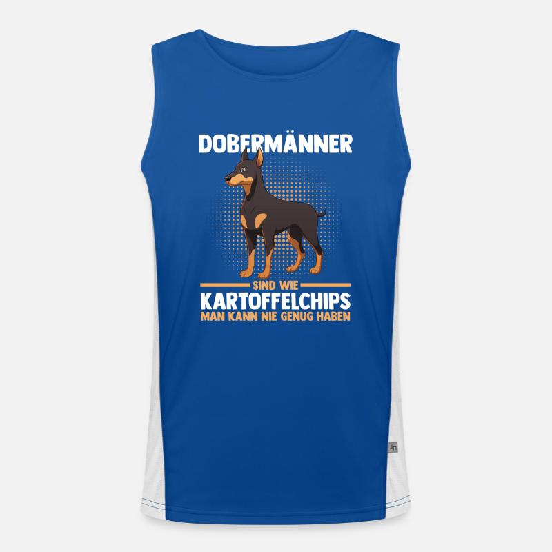 Hund Dobermann Funktionelles Kontrast-Tank Top für Männer 