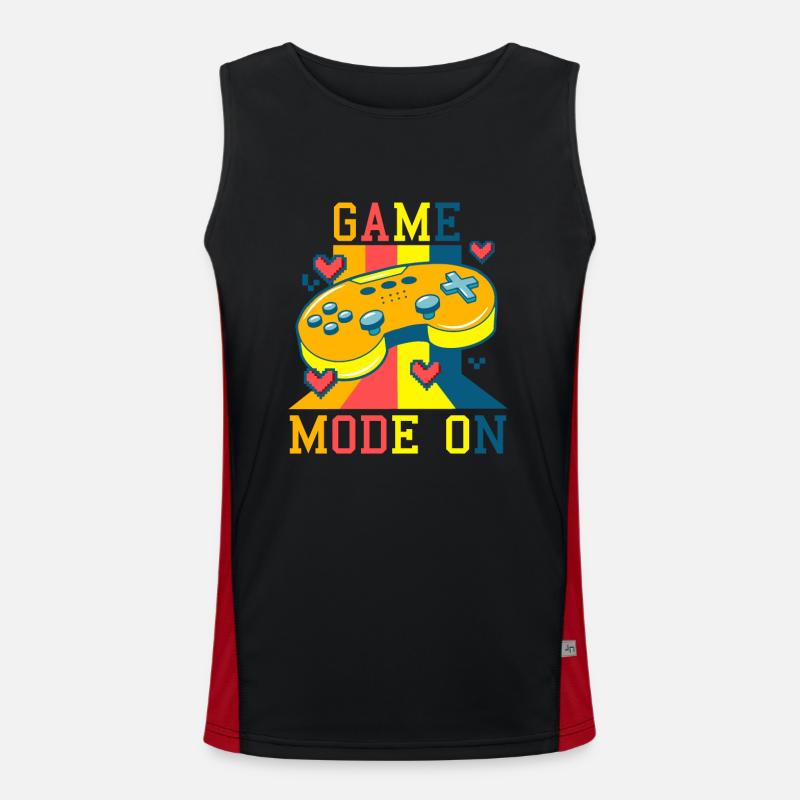 Game Mode On: Retro Gaming Controller Poster Men's Functional Contrast Tank Top 
