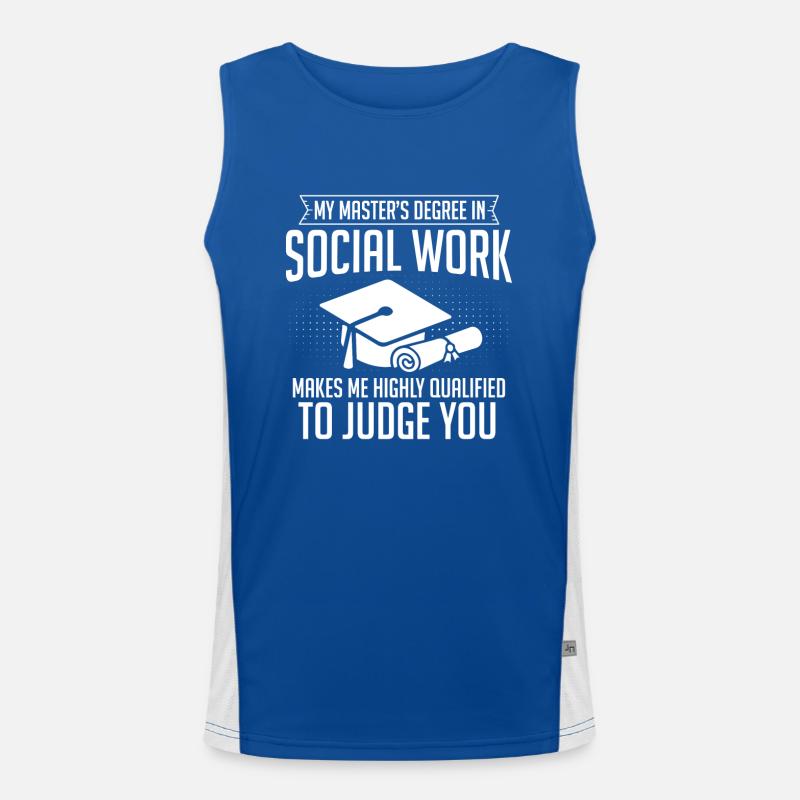 Master Of Social Work Social Work Studies Men's Functional Contrast Tank Top 