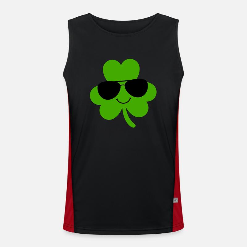 Accessoires de la Saint-Patrick Irlande Shamrock décoration Débardeur respirant contrasté Homme 