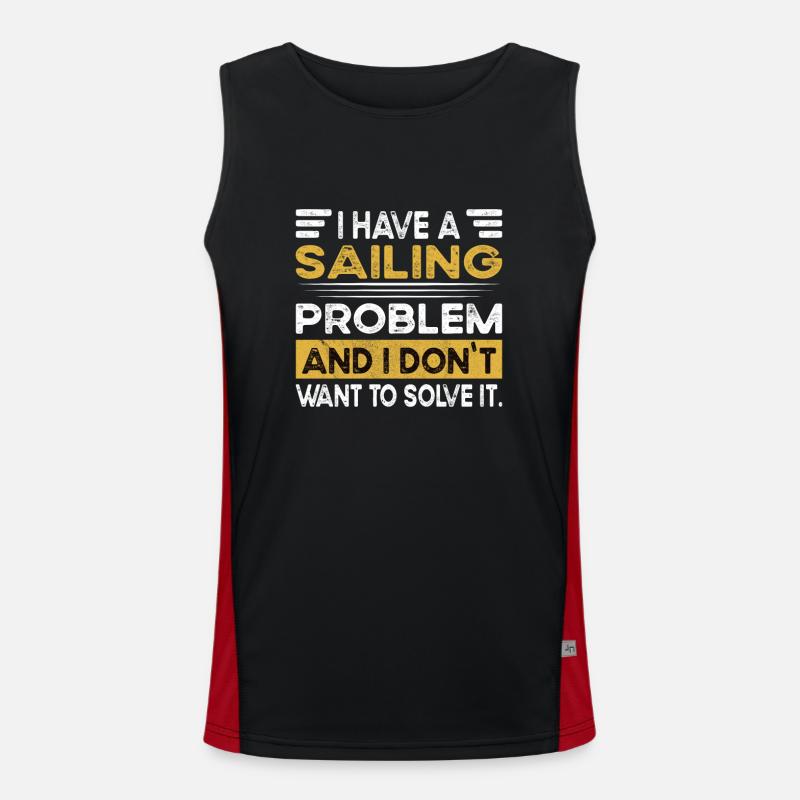 Sailing is my hobby - Men's Functional Contrast Tank Top - black/red