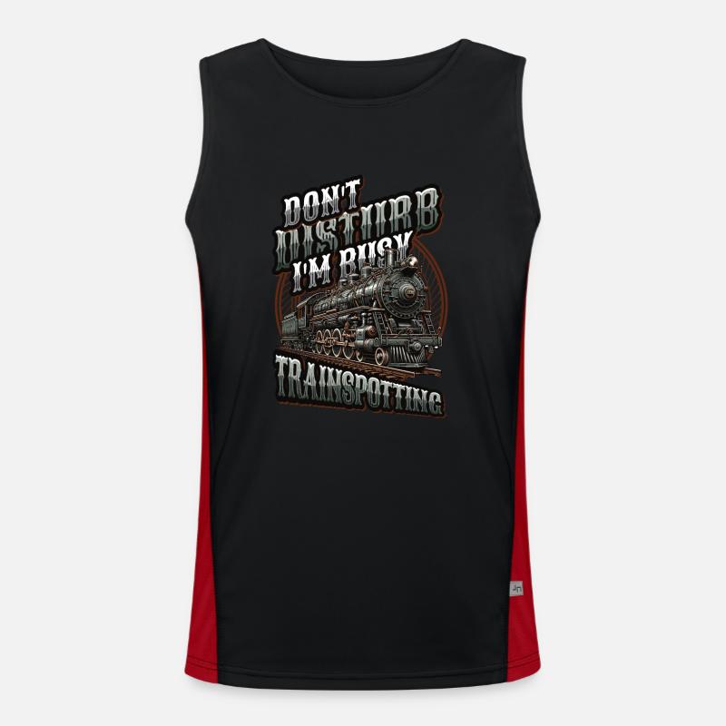 Trainspotting Train Lovers Trains Men's Functional Contrast Tank Top 