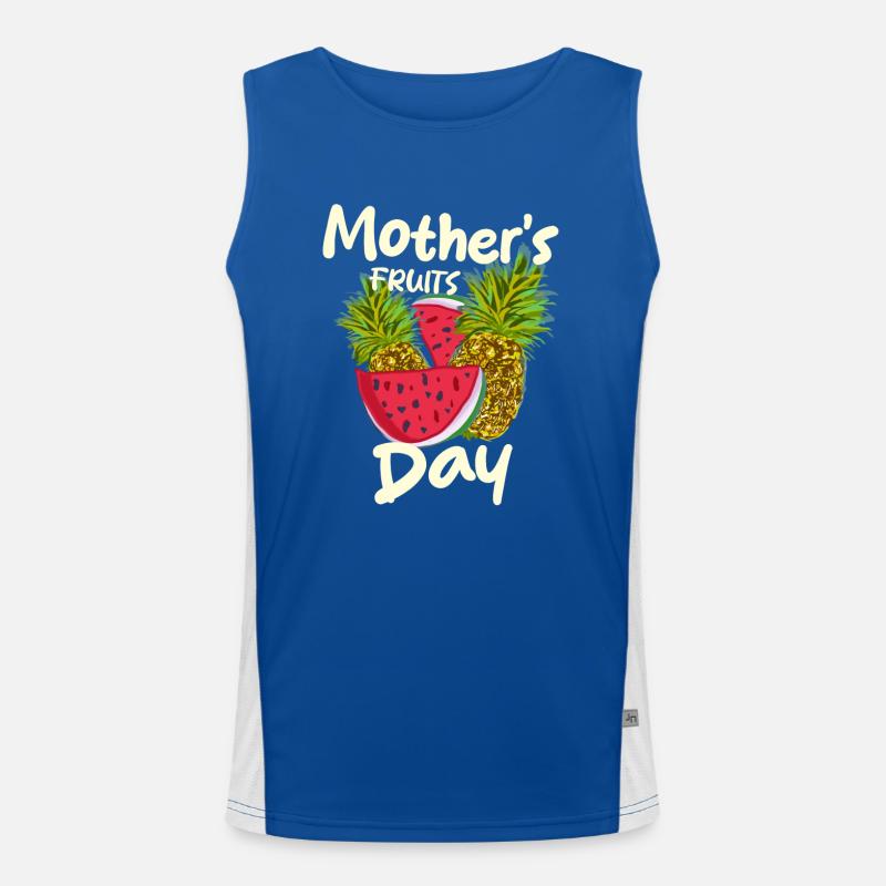Muttertag mit Ananas und Wassermelonen Funktionelles Kontrast-Tank Top für Männer 