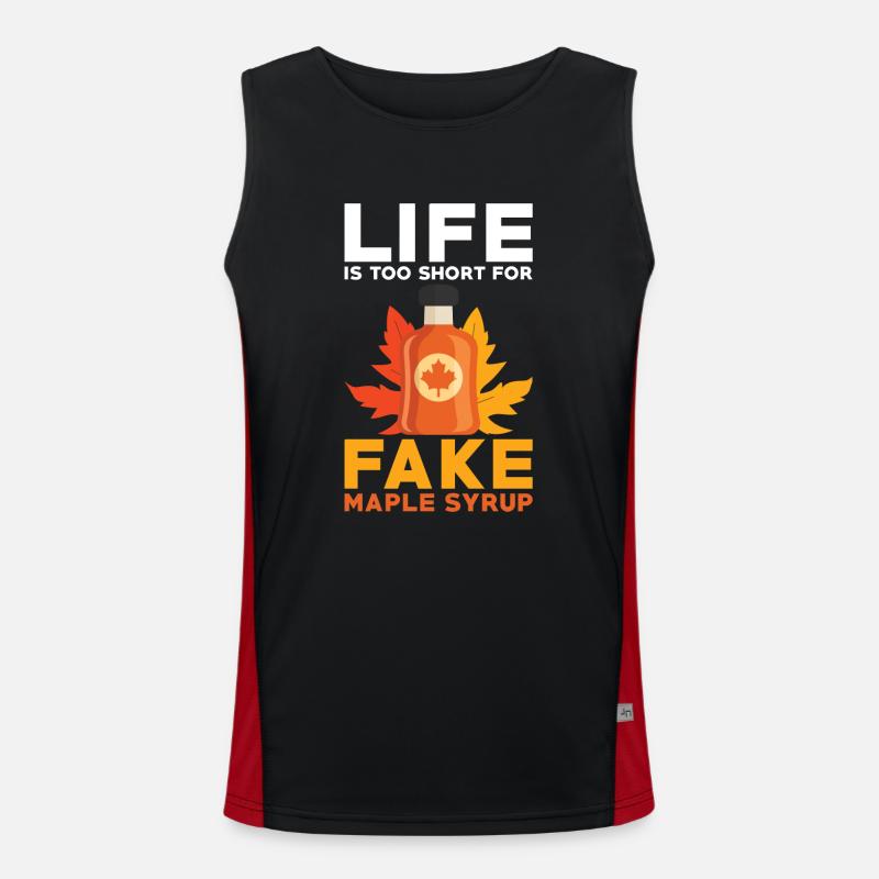 Maple Syrup Lover Life Is Too Short For Fake Maple Men's Functional Contrast Tank Top 