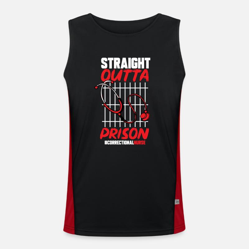 Nurse Penitentiary Prison Men's Functional Contrast Tank Top 