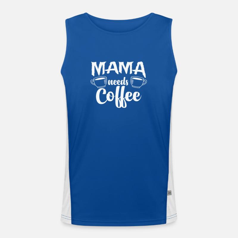 Mama needs Coffee Koffein Cappuccino Funktionelles Kontrast-Tank Top für Männer 