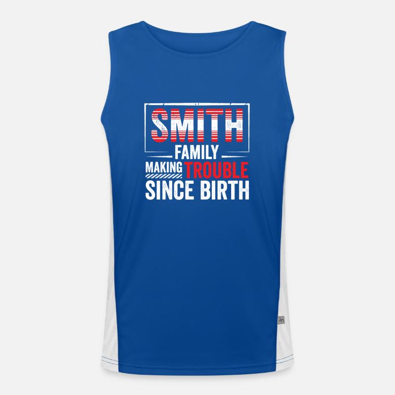 Smith Birth Family Team Gift Idea Men's Functional Contrast Tank Top 
