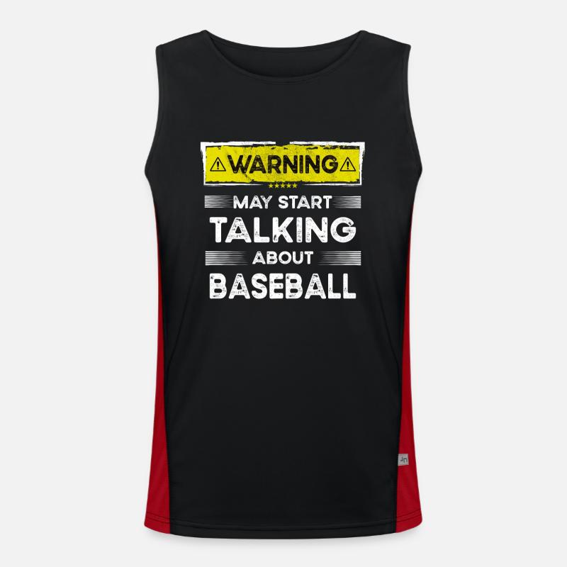 Talking about Baseball funny Funktionelles Kontrast-Tank Top für Männer 
