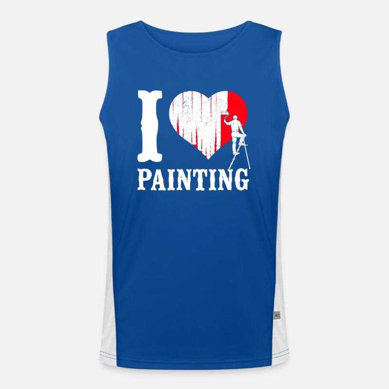 House Painter Decorator Heart I Men's Functional Contrast Tank Top 