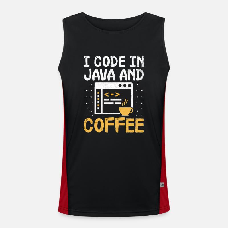 Kaffee-Codierung Programmierer Programmierer Entwickler Nerd Coff Funktionelles Kontrast-Tank Top für Männer 