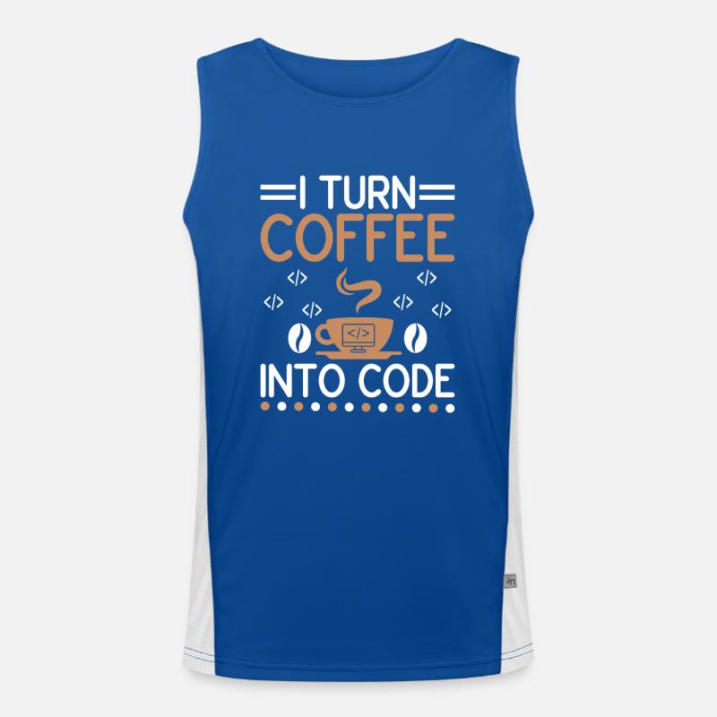 Kaffee-Codierung Programmierer Programmierer Entwickler Nerd Coff Funktionelles Kontrast-Tank Top für Männer 