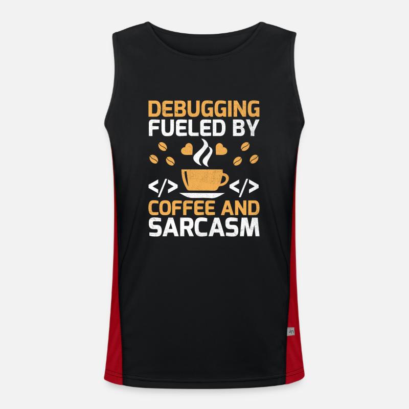 Café Codage Programmeur Codeur Développeur Nerd Coff Débardeur respirant contrasté Homme 