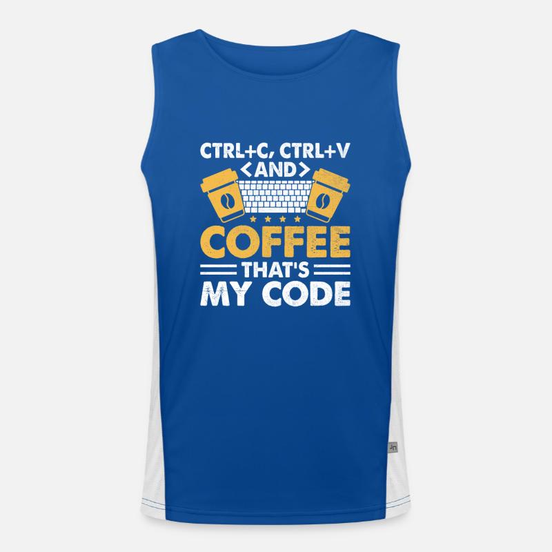 Kaffee-Codierung Programmierer Programmierer Entwickler Nerd Coff Funktionelles Kontrast-Tank Top für Männer 