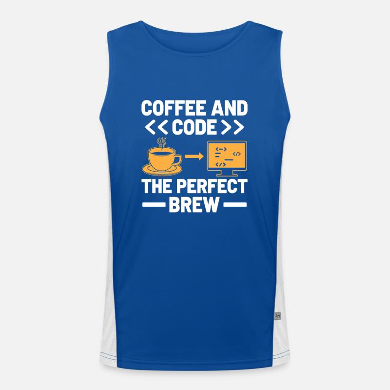Kaffee-Codierung Programmierer Programmierer Entwickler Nerd Coff Funktionelles Kontrast-Tank Top für Männer 