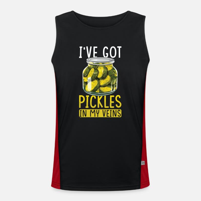 Pickles Lover Pickled Cucumber Gift Men's Functional Contrast Tank Top 