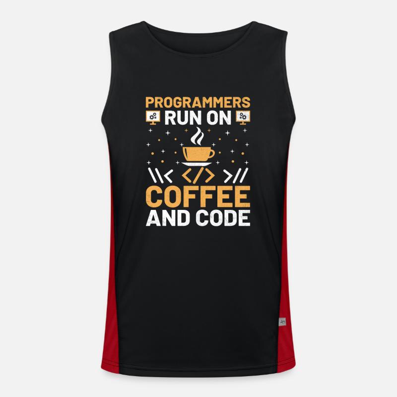 Kaffee-Codierung Programmierer Programmierer Entwickler Nerd Coff Funktionelles Kontrast-Tank Top für Männer 