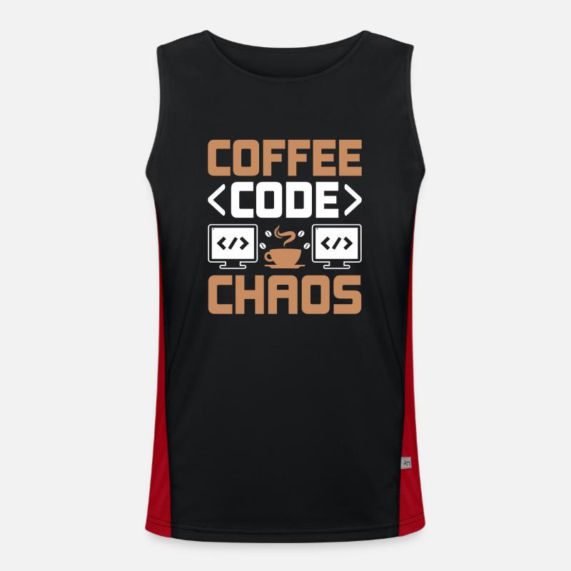 Café Codage Programmeur Codeur Développeur Nerd Coff Débardeur respirant contrasté Homme 