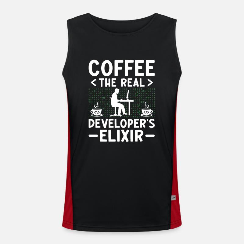 Kaffee-Codierung Programmierer Programmierer Entwickler Nerd Coff Funktionelles Kontrast-Tank Top für Männer 