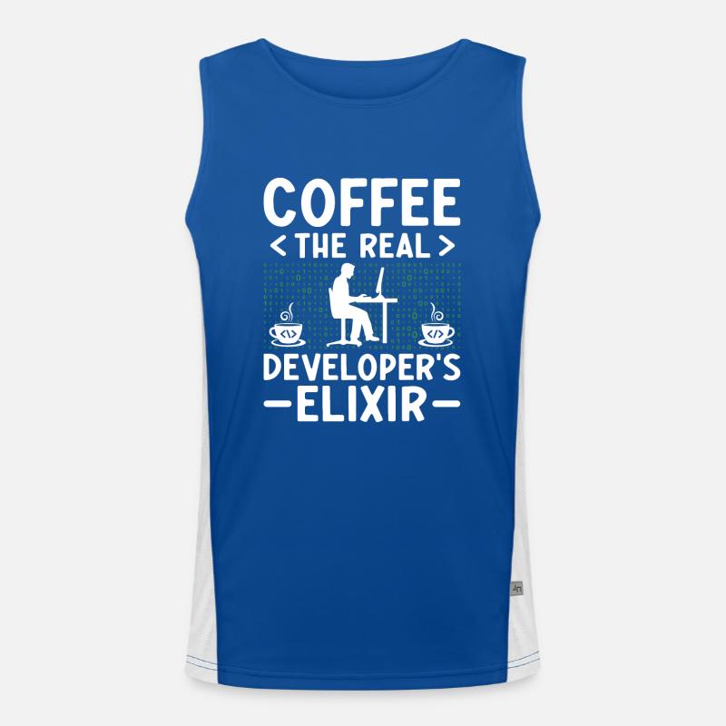 Kaffee-Codierung Programmierer Programmierer Entwickler Nerd Coff Funktionelles Kontrast-Tank Top für Männer 