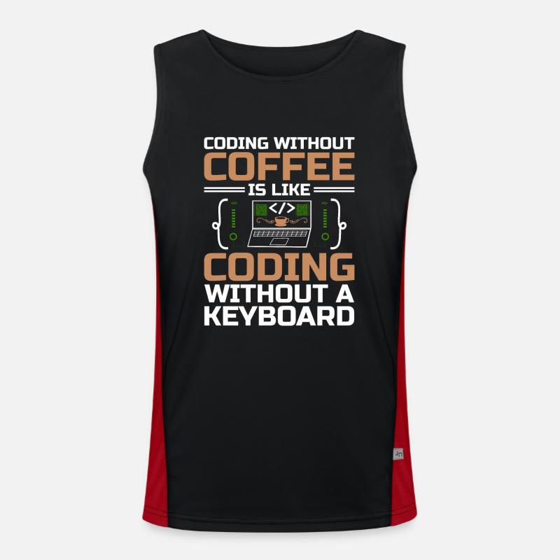 Kaffee-Codierung Programmierer Programmierer Entwickler Nerd Coff Funktionelles Kontrast-Tank Top für Männer 