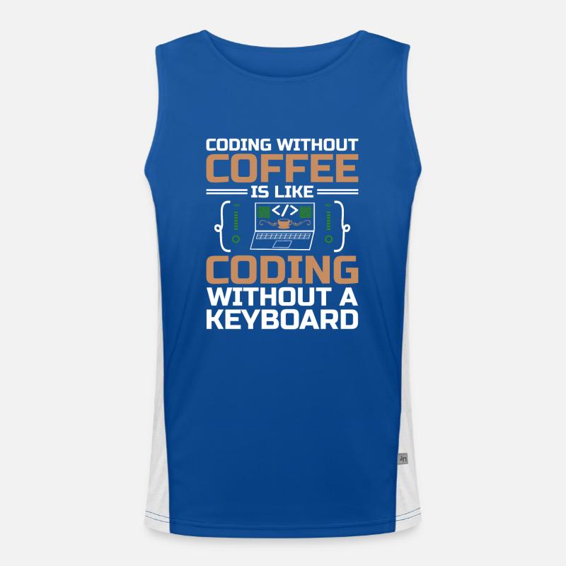Kaffee-Codierung Programmierer Programmierer Entwickler Nerd Coff Funktionelles Kontrast-Tank Top für Männer 