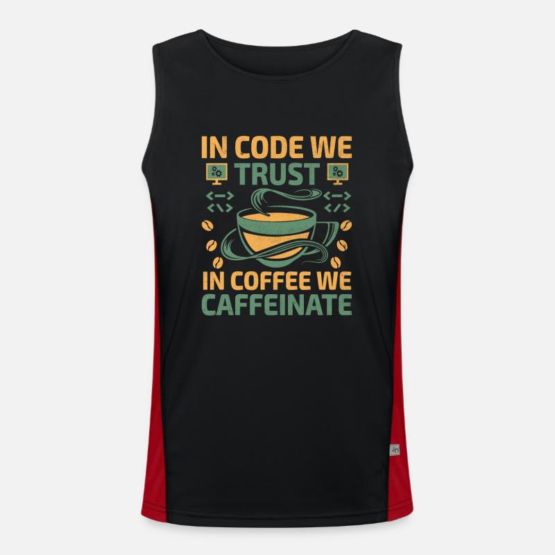 Kaffee-Codierung Programmierer Programmierer Entwickler Nerd Coff Funktionelles Kontrast-Tank Top für Männer 