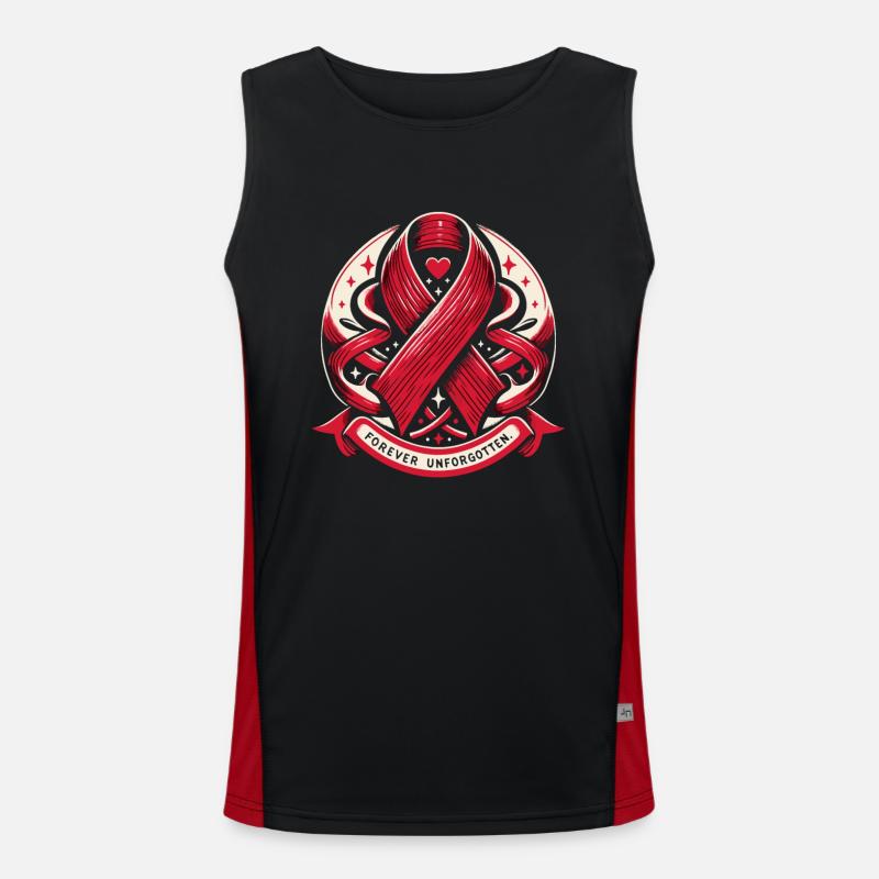 Stroke Survivor Stroke Awareness - Men's Functional Contrast Tank Top - black/red