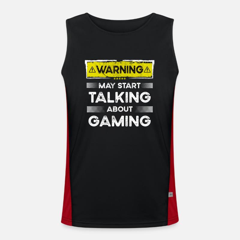 Talking about Gaming funny Funktionelles Kontrast-Tank Top für Männer 